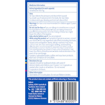 De-Gas Helps To Relieve Stomach Wind Bloating & Gas 24 pack