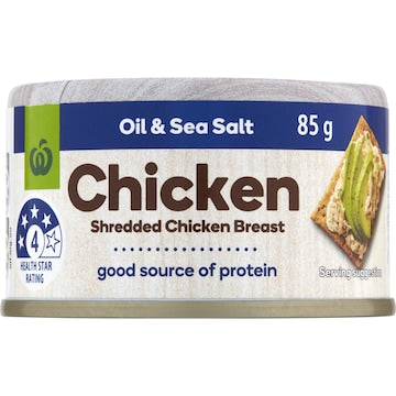 Woolworths Shredded Chicken Breast Oil & Sea Salt 85g
