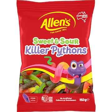 Allen's Sweet & Sour Killer Pythons Lollies 192g