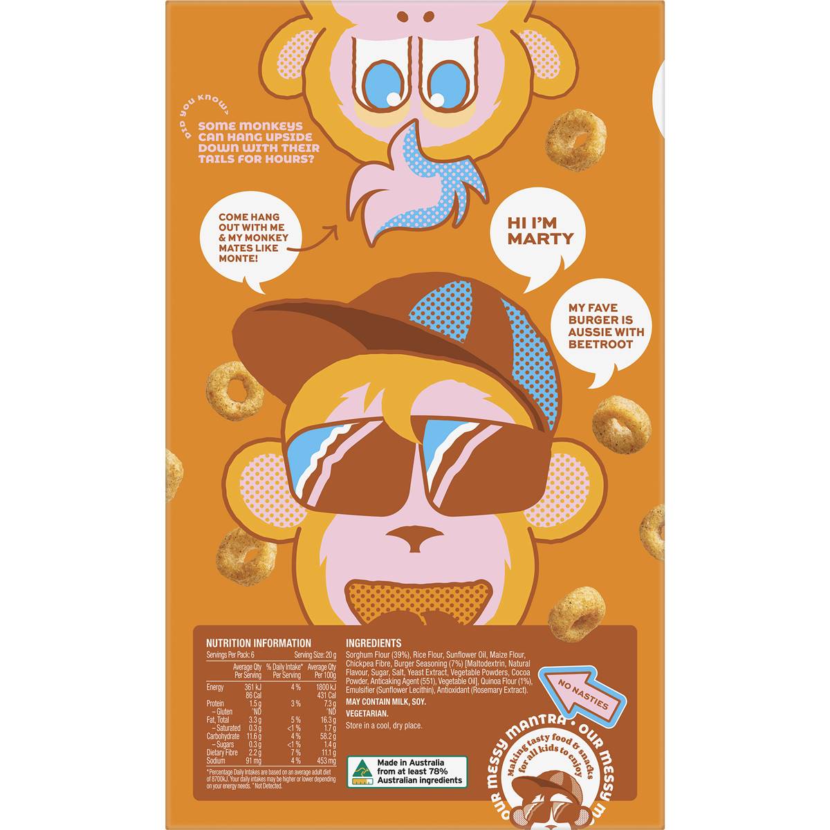 Messy Monkeys Wholegrain Burger Bites 120g