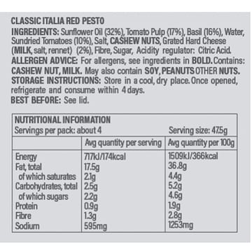 Classic Italia Red Pesto 190g