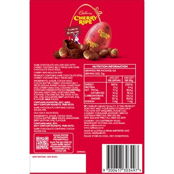 Cadbury Cherry Ripe Chocolate Easter Egg Gift Box 171g
