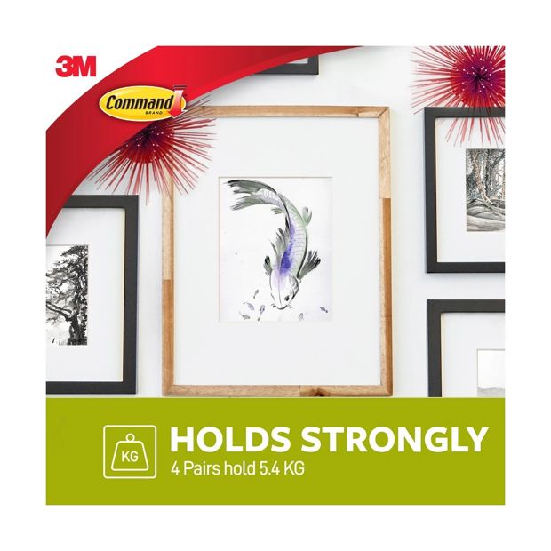 4 Pack 3M Command Picture Hanging Strips Medium - White
