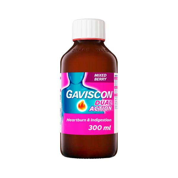 GAVISCON DUAL ACTION LIQUID MIXED BERRY 300ML