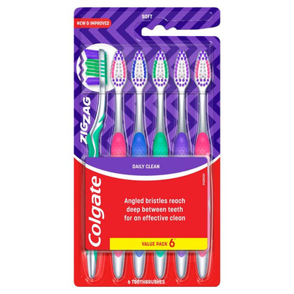 Colgate Soft ZigZag Toothbrushes - 6 Pack