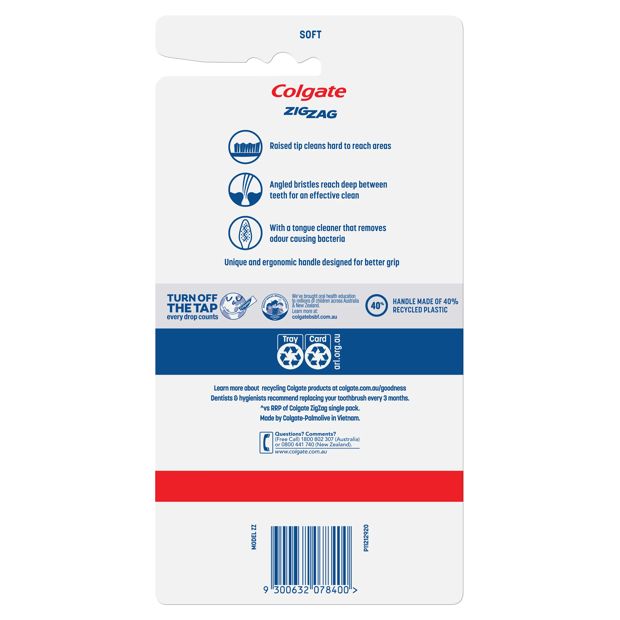 Colgate Soft ZigZag Toothbrushes - 6 Pack