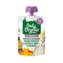 ONLY ORGANIC MANGO BANANA PASSION COCONUT FLAXSEED WITH PREBIOTICS 1-5 YR 100G