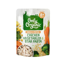 ONLY ORGANIC CHICKEN VEGETABLES & STAR PASTA 8M+ 170G