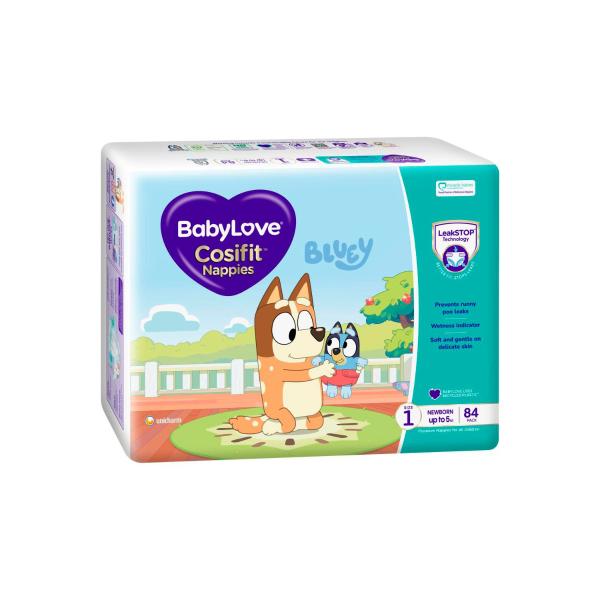 BABYLOVE COSIFIT NAPPIES SIZE 1 (UP TO 5KG) 84 PACK