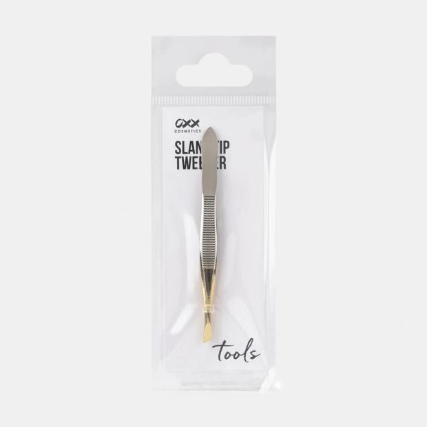 Plated Slant Tip Tweezers - OXX Cosmetics