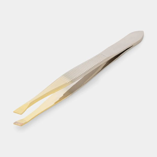 Plated Slant Tip Tweezers - OXX Cosmetics