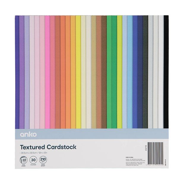 Textured Card Stock, 60 Pack - Anko