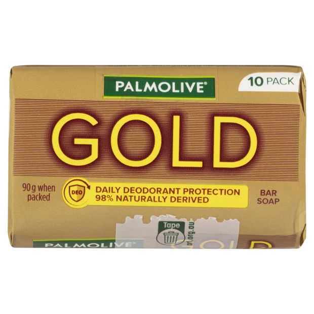 Palmolive Gold Daily Deodorant Protection Bar Soap, 10 Pack - 90g