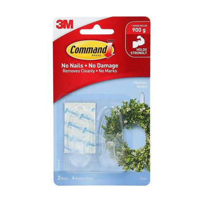 3M Command Medium Hooks - Clear
