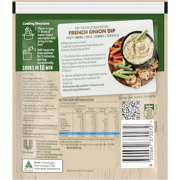 Continental Classics Simmer Soup French Onion Salt Reduced 35g