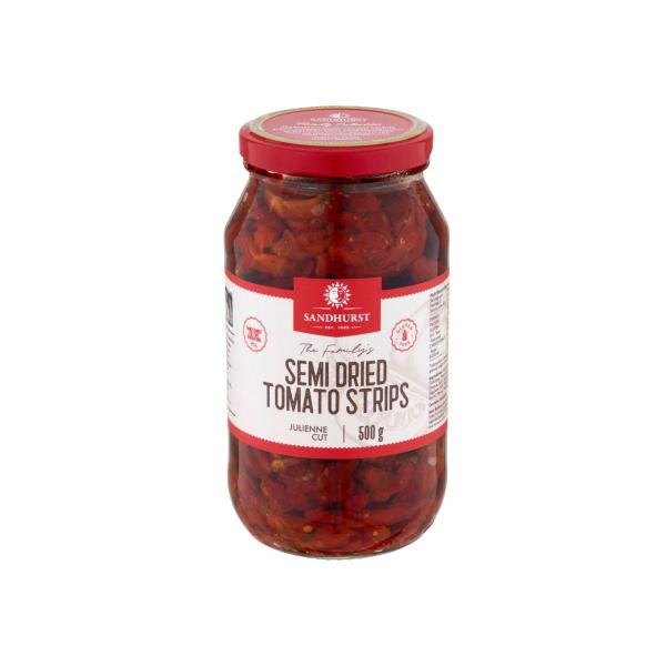 SANDHURST SEMI DRIED TOMATO JULIENNE STRIPS 500G