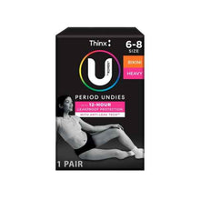 Thinx Reusable Period Underwear Heavy Black Bikini Size 6-8