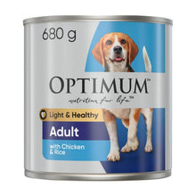 OPTIMUM ADULT WEIGHT CONTROL WET DOG FOOD WITH CHICKEN & RICE 680G CAN