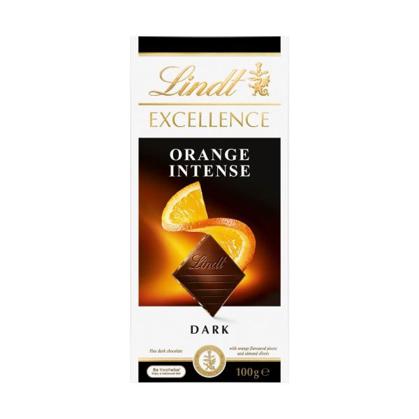 LINDT EXCELLENCE CHOCOLATE:ORANGE:.:100 GRAM