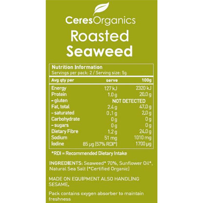 Ceres Organics Seaweed Nori 11.3g