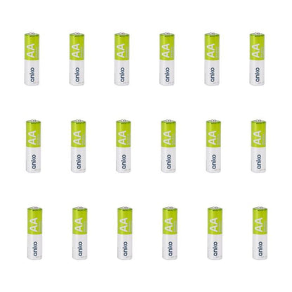 High Performance Alkaline Batteries, AA, Pack of 18 - Anko