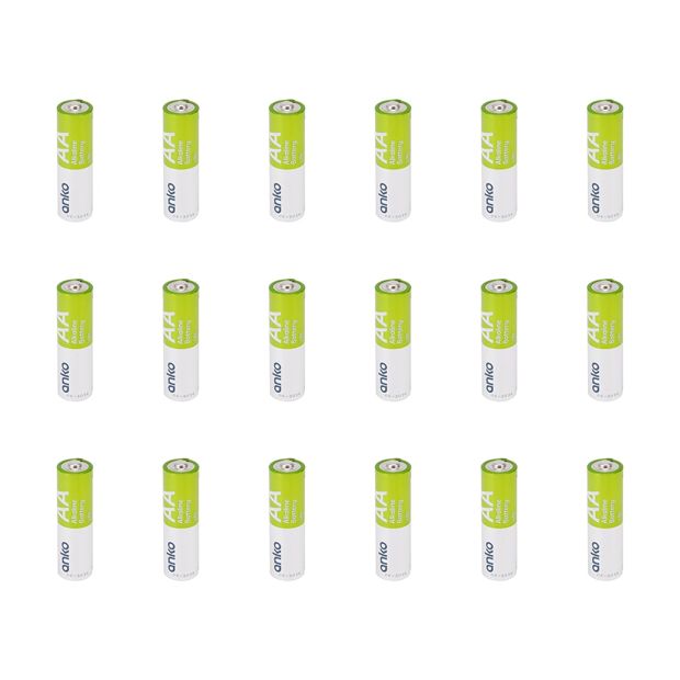 High Performance Alkaline Batteries, AA, Pack of 18 - Anko