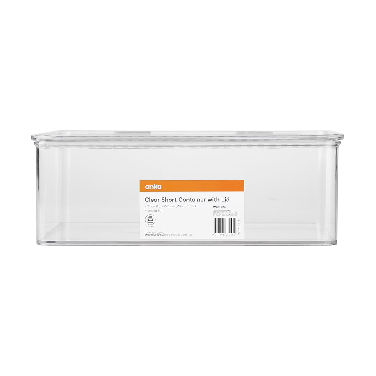 Clear Short Container with Lid