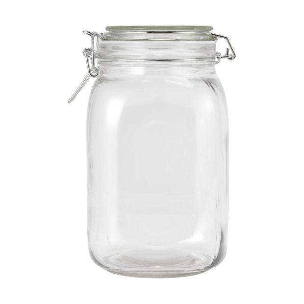Clip Lid Glass Canister, 1.5L - Anko