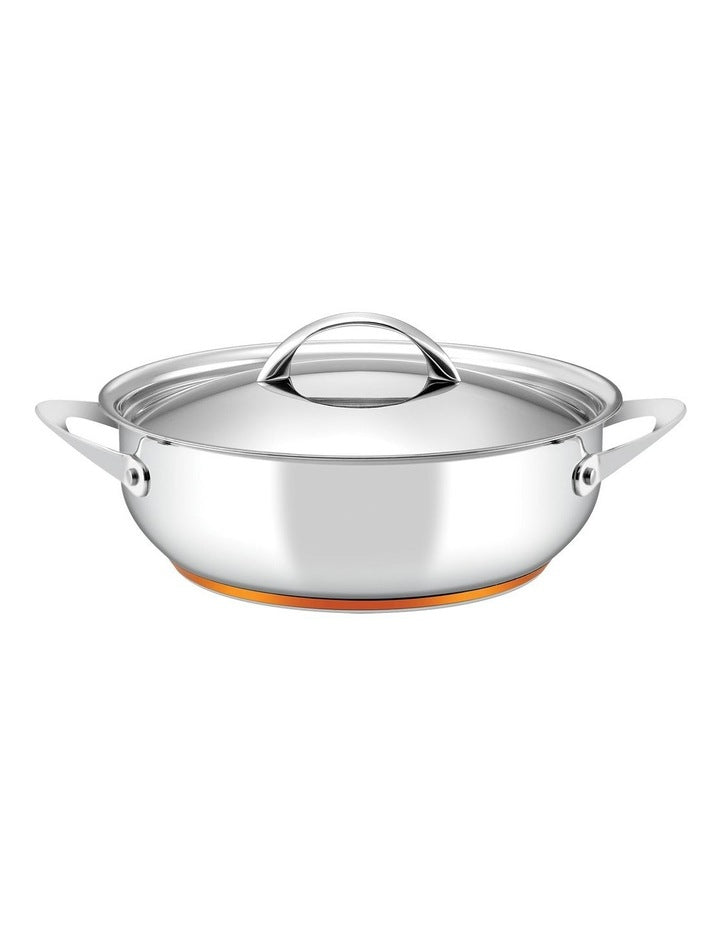 Per Vita Copper Base Stainless Steel Induction Covered Sauteuse 28cm/5.2L