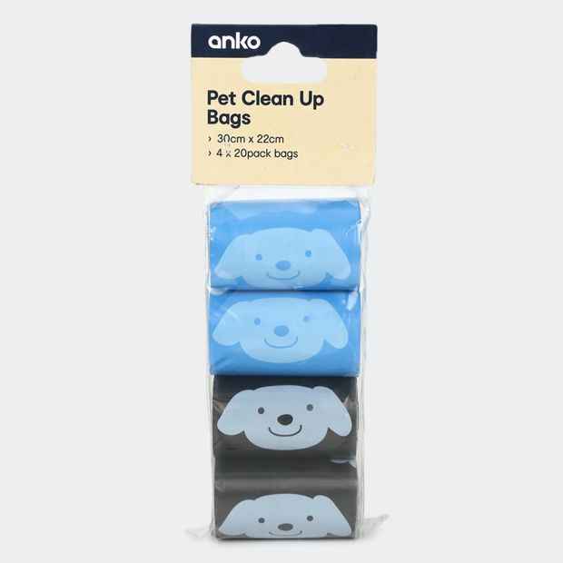 Pet Clean Up Bags, 80 Pack, Assorted - Anko