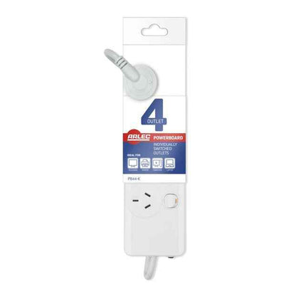 Individually Switch 4 Outlet Powerboard - Arlec