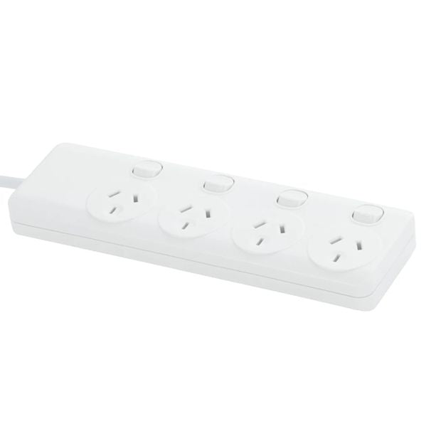 Individually Switch 4 Outlet Powerboard - Arlec