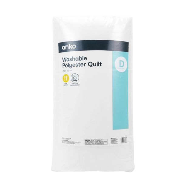 Low Warmth Quilt, Double Bed - Anko