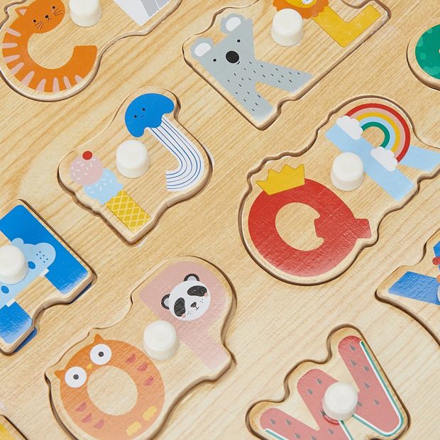 Wooden Alphabet Peg Puzzle - Anko