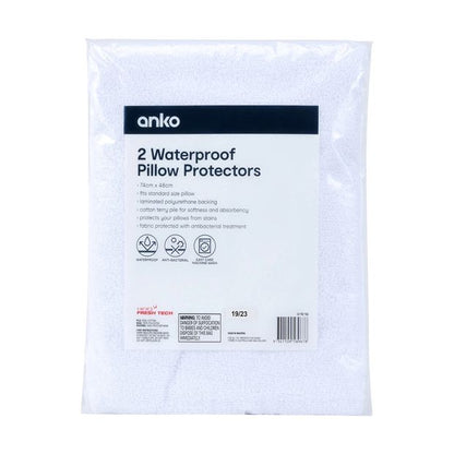 Waterproof Pillow Protectors, 2 Pack - Anko