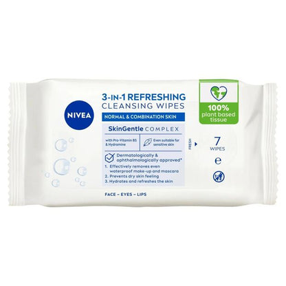 Nivea 7 Pack 3-in-1 Refreshing Cleansing Wipes - Pro Vitamin B5 and Hydramine