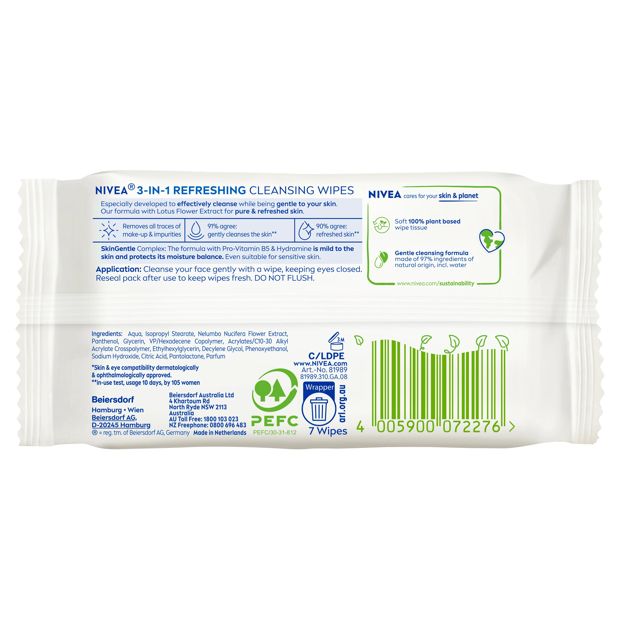 Nivea 7 Pack 3-in-1 Refreshing Cleansing Wipes - Pro Vitamin B5 and Hydramine