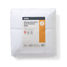 High Warmth Soft Comfort Quilt, Single Bed - Anko