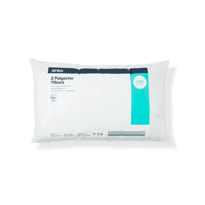 Polyester Pillows, 2 Pack - Anko