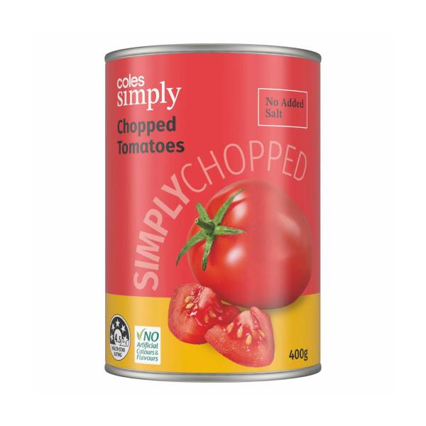COLES SIMPLY CHOPPED TOMATOES 400G