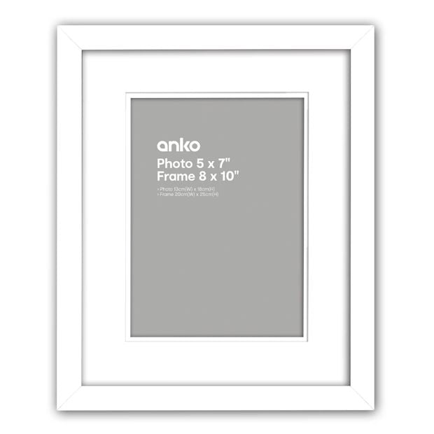 Photo Frame 5" x 7", White - Anko