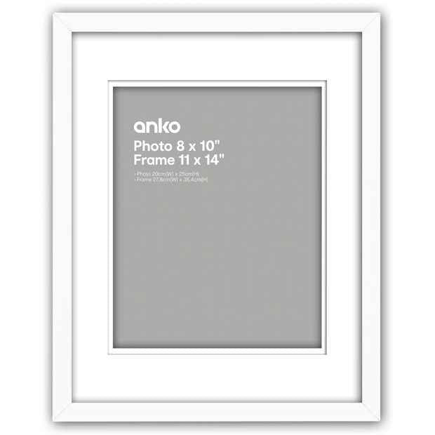 Photo Frame 8" x 10", White - Anko