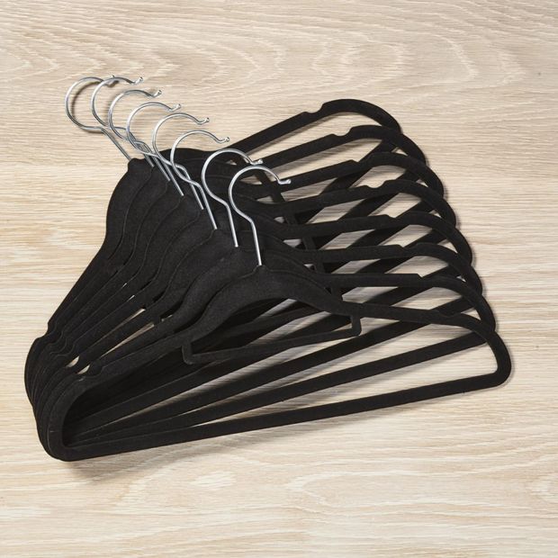 Flocked Hangers, Pack of 8 - Anko