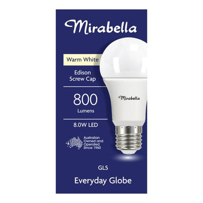 Mirabella GLS LED 9W E27 Edison Screw - Pearl Warm White