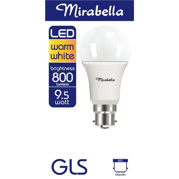 Mirabella GLS LED 9W B22 Bayonet Light Bulb - Pearl Warm White