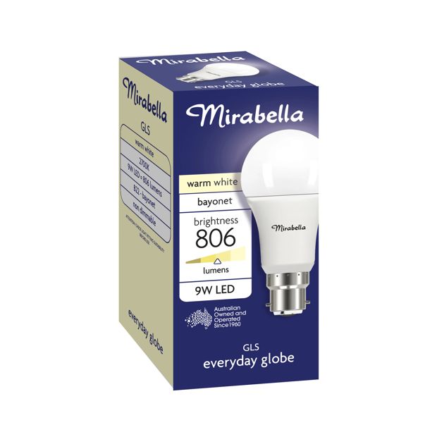 Mirabella GLS LED 9W B22 Bayonet Light Bulb - Pearl Warm White