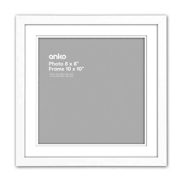 White Photo Frame, 8" x 8"