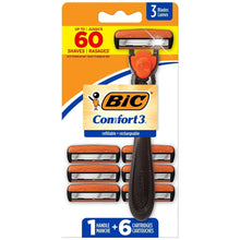 BIC Hybrid Comfort3 Mens Razor 1 Handle + 6 Cartridges