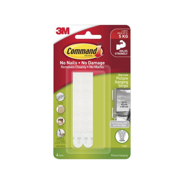COMMAND NARROW PICTURE HANGING STRIPS WHITE 17207