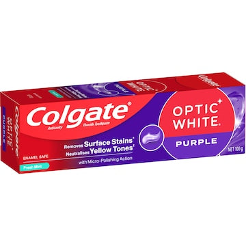 Colgate Purple Teeth Whitening Toothpaste Optic White 100g